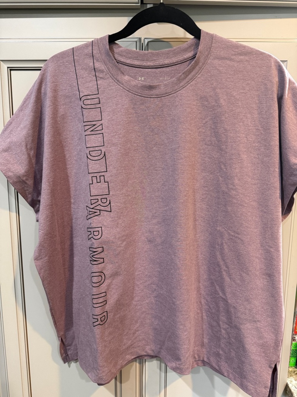 Under Armour Mauve Vertical Logo Short Sleeve Tee